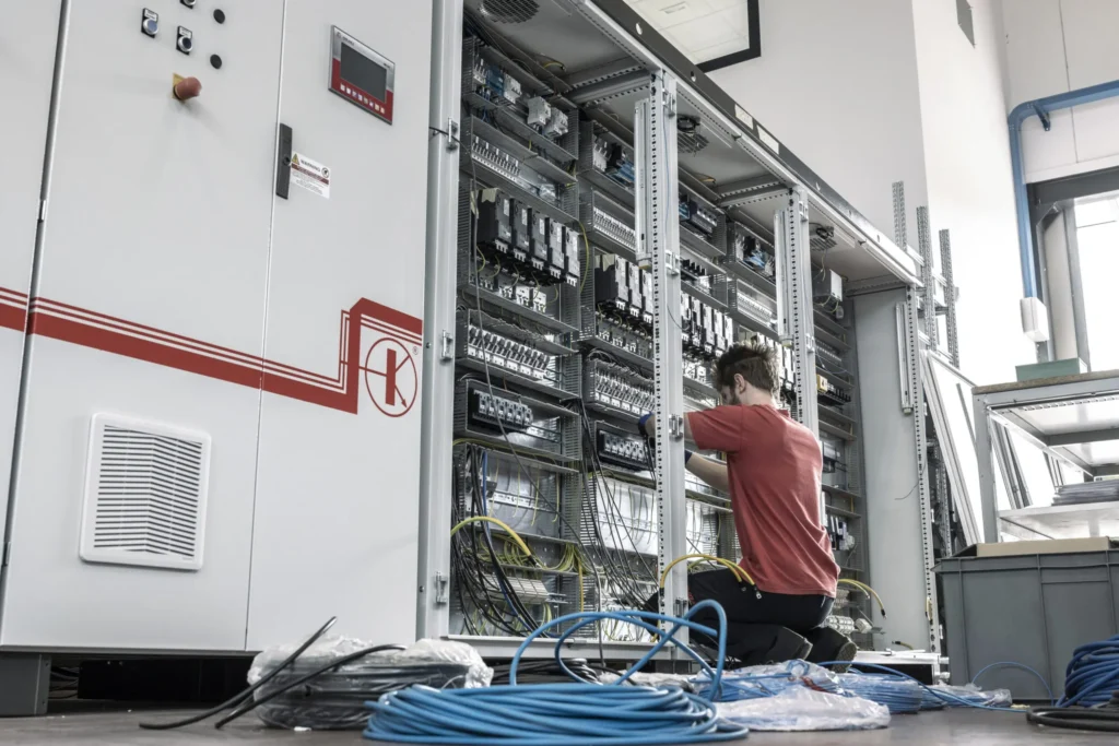 Operatore Ferrazza a lavoro su quadro elettrico industriale